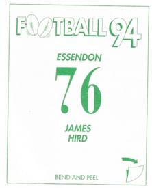 1994 Select AFL Stickers #76 James Hird Back